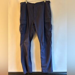 UTILITY STYLE NAVY CARGO MENS PANTS OUTDOOR ADJUSTABLE WAIST 38